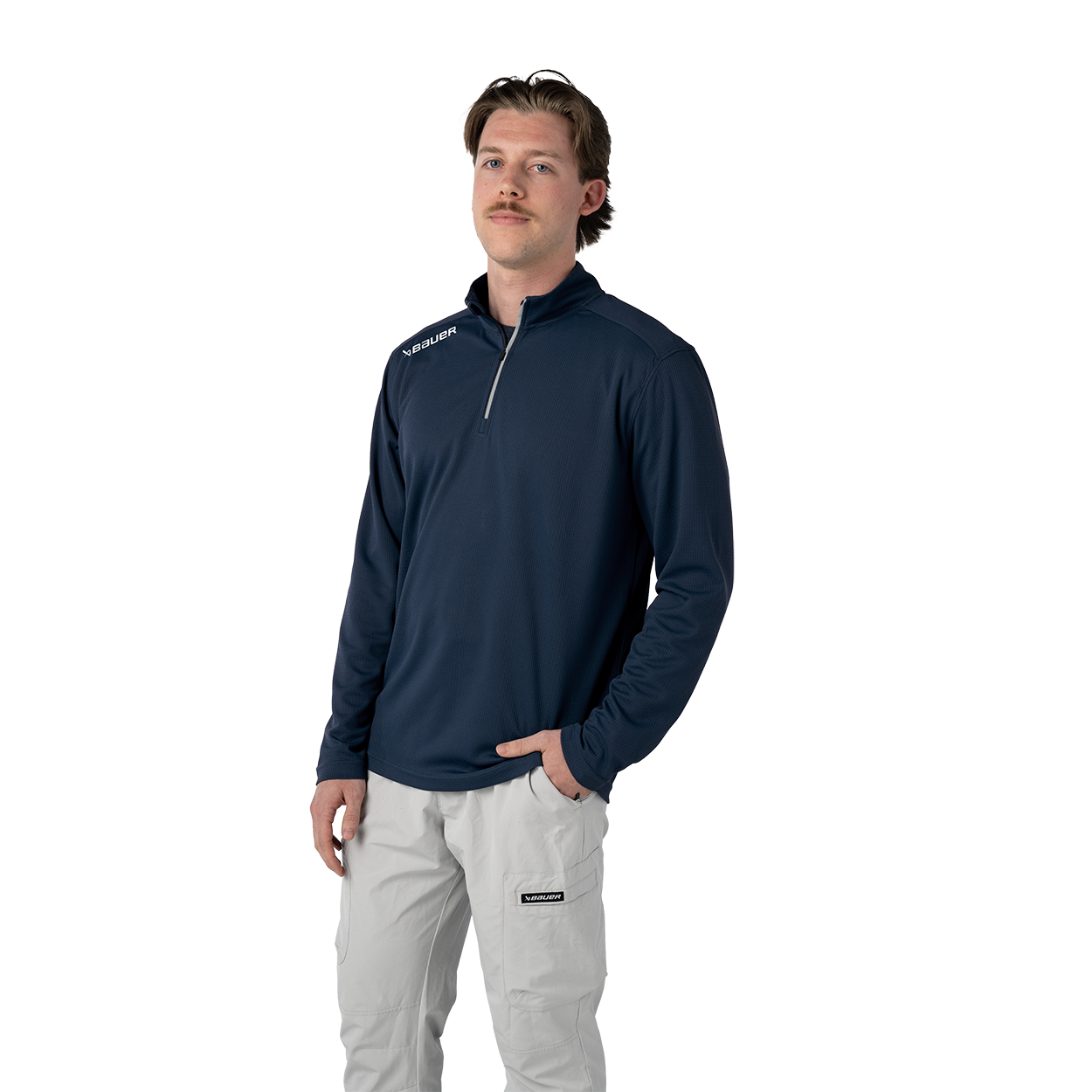 bauer-team-perf-felpa-quarter-zip-senior-con-inserti-riflettenti image 3