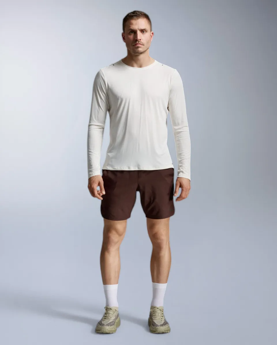 2xu-aero-trail-long-sleeve-maglia-trail-uomo-beige image 1