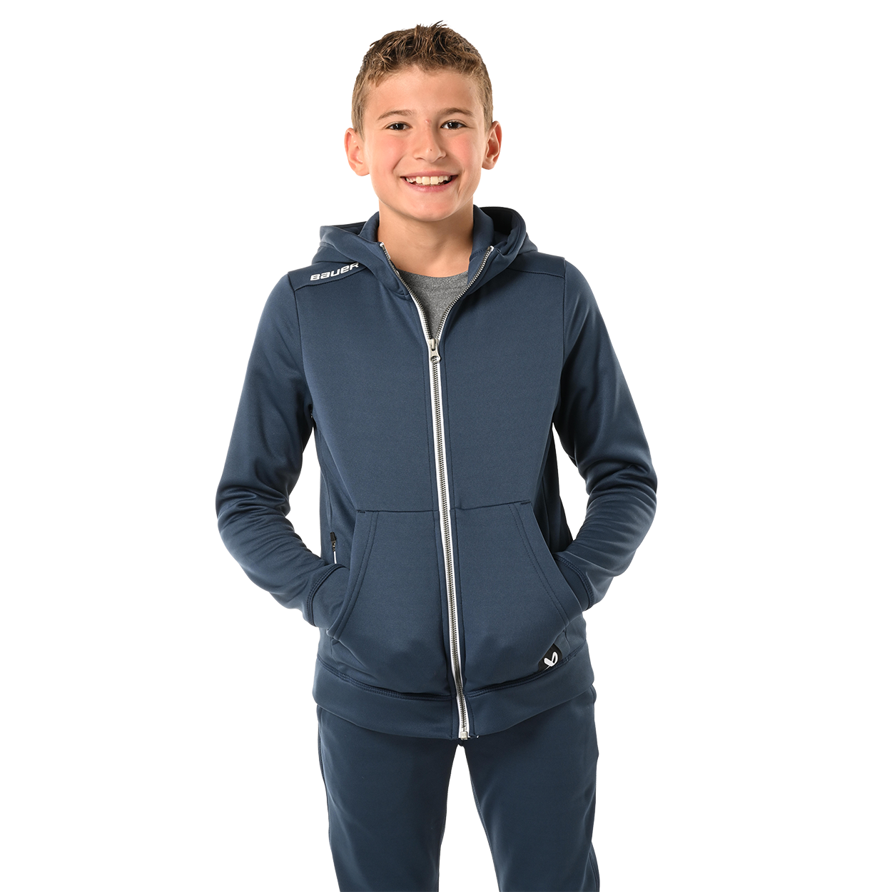 bauer-team-fleece-zip-hoodie-youth-felpa-con-zip-ragazzo image 4