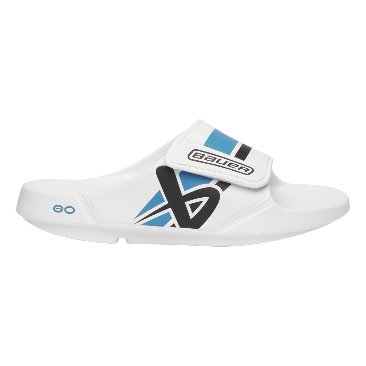 bauer-oofos-sport-flex-slide-junior-bianco-blu-ciabatte-recupero image 8