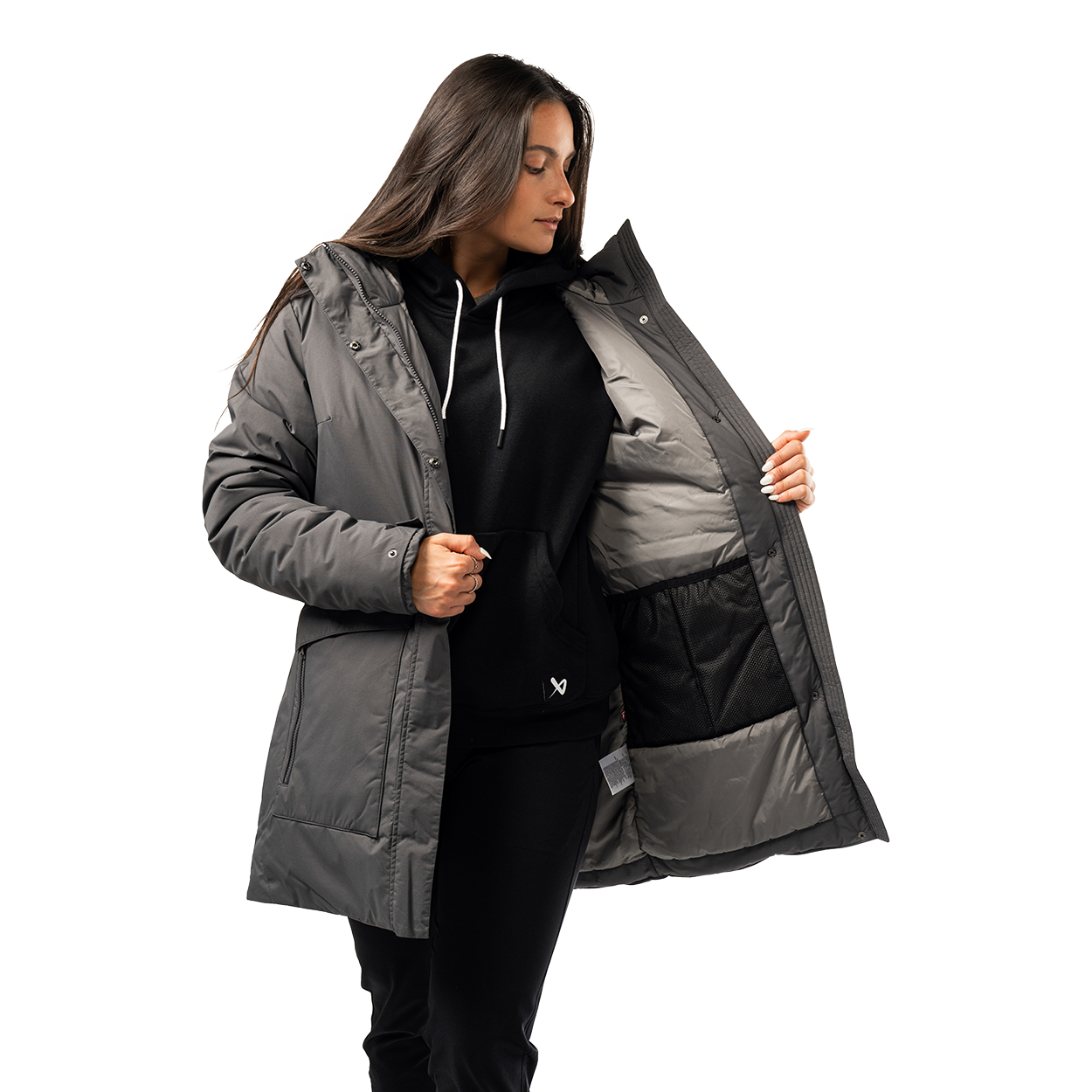 bauer-s25-team-travel-coat-cappotto-viaggio-donna-hockey-nero-nylon image 8