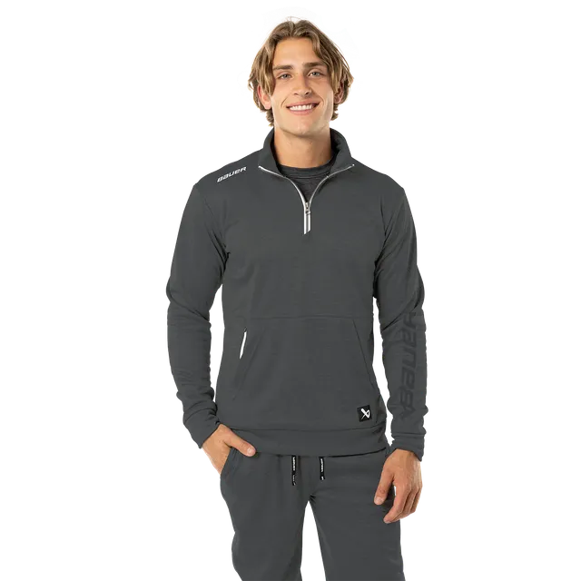 bauer-team-fleece-felpa-hockey-senior-con-mezza-zip image 1