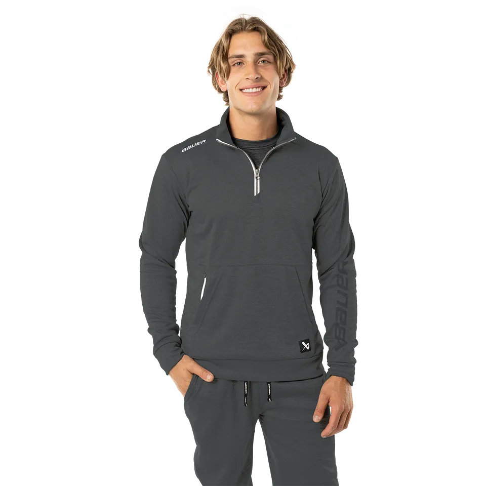 bauer-team-fleece-felpa-hockey-senior-con-mezza-zip image 1