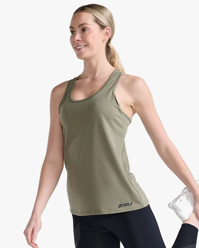 2xu-aspire-singlet-canotta-training-donna-verde-oliva image 1