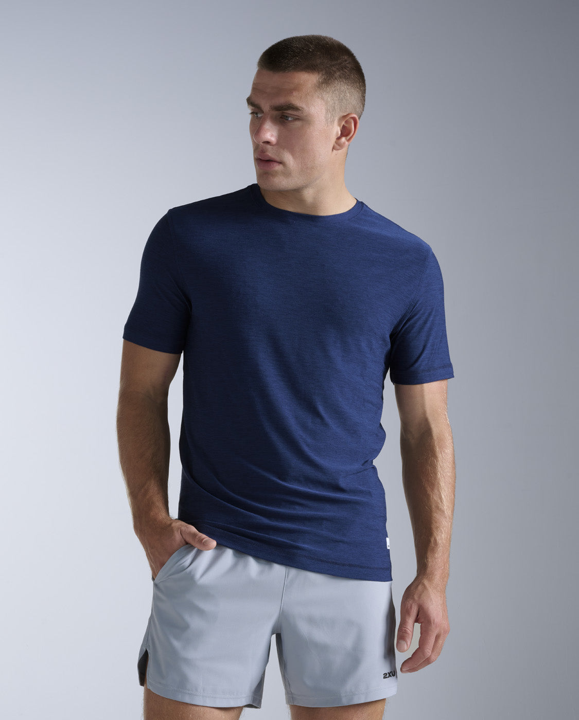 2xu-signature-tee-uomo-blu-maglia-training-regular-cotone-tecnico image 1
