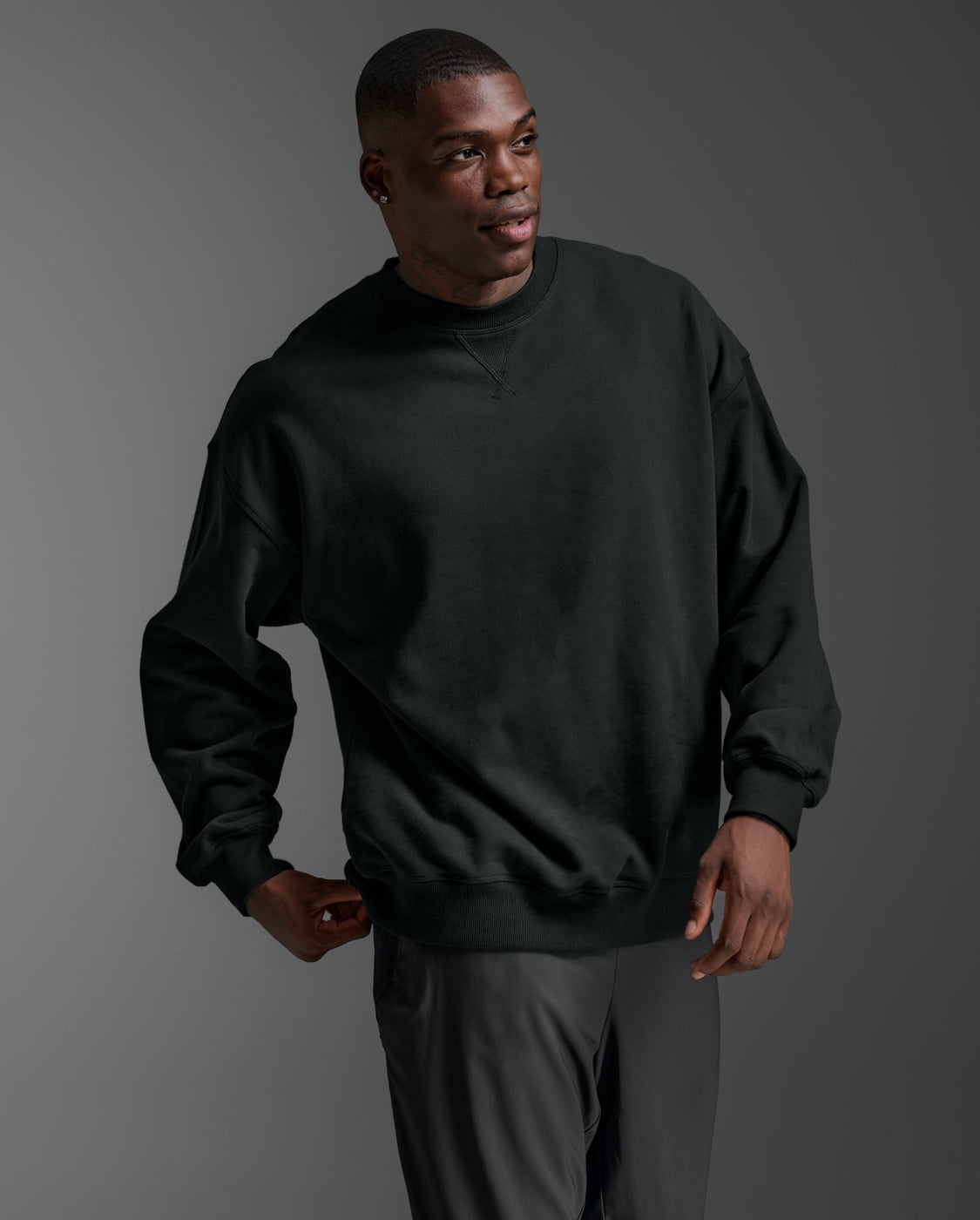2xu-ez-oversized-organic-cotton-crew-nera-felpa-larga image 3