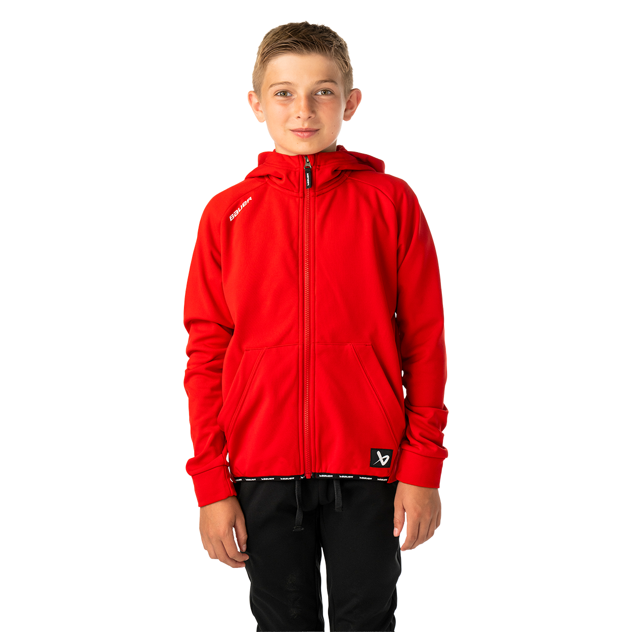 bauer-team-fleece-zip-hoodie-youth-felpa-hockey-con-zip image 6