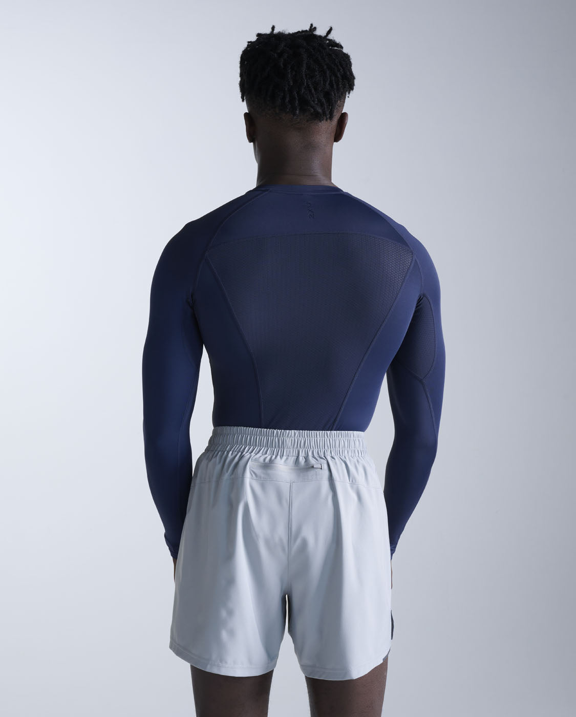 2xu-core-compression-maglia-manica-lunga-blu-pwx-mesh image 2