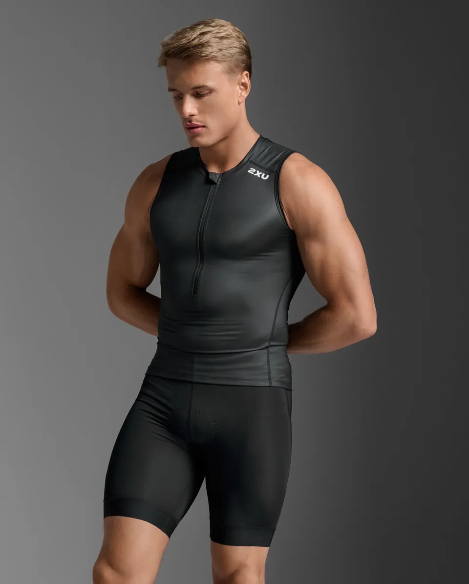 2xu-core-tri-tank-uomo-canotta-triathlon-nero-fitted image 1