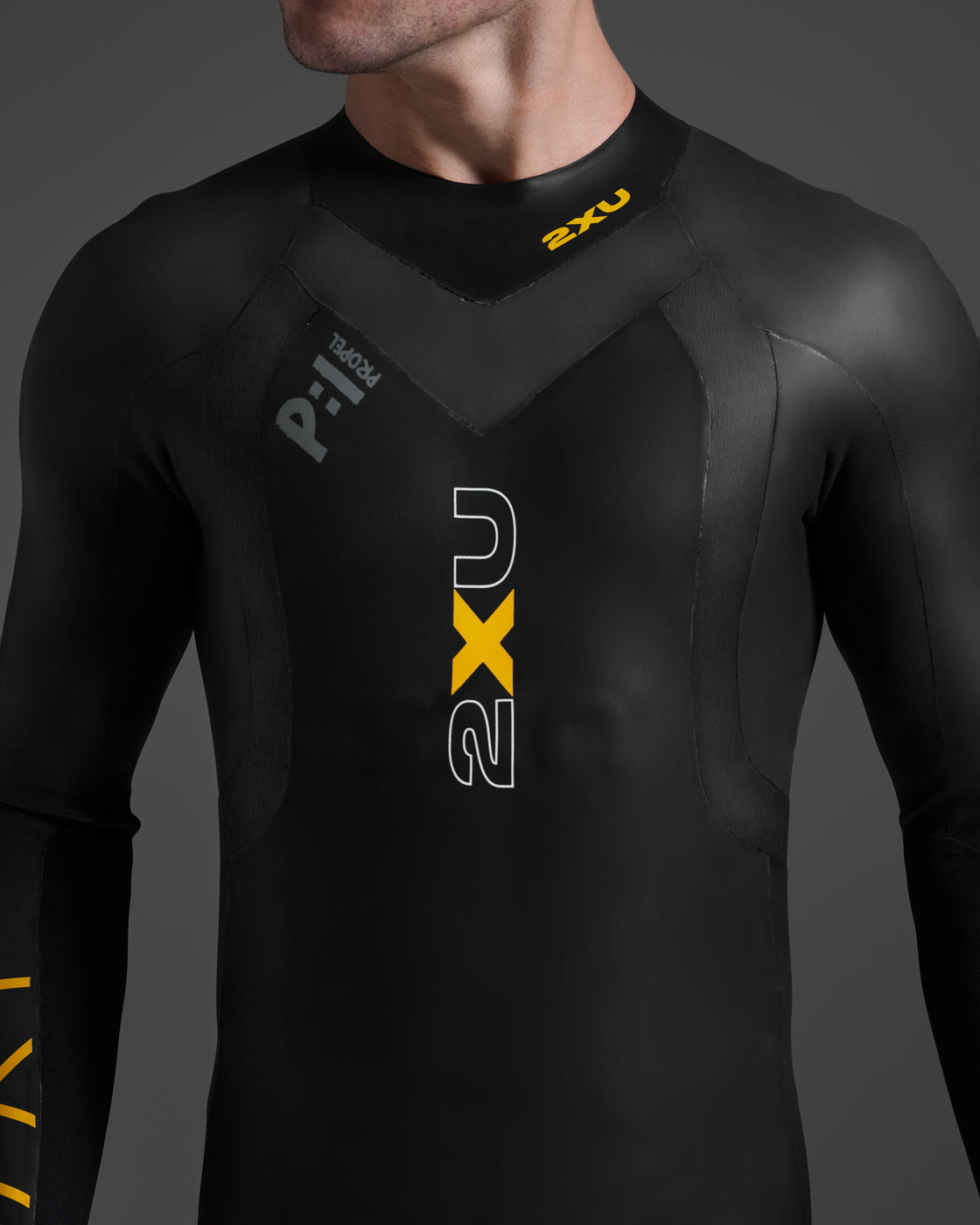 2xu-propel-1-wetsuit-muta-triathlon-nuoto-nero-oro image 6
